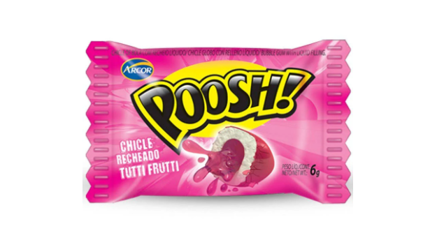 Chicle de bola Poosh Sabor Tutti-Fruit 5g