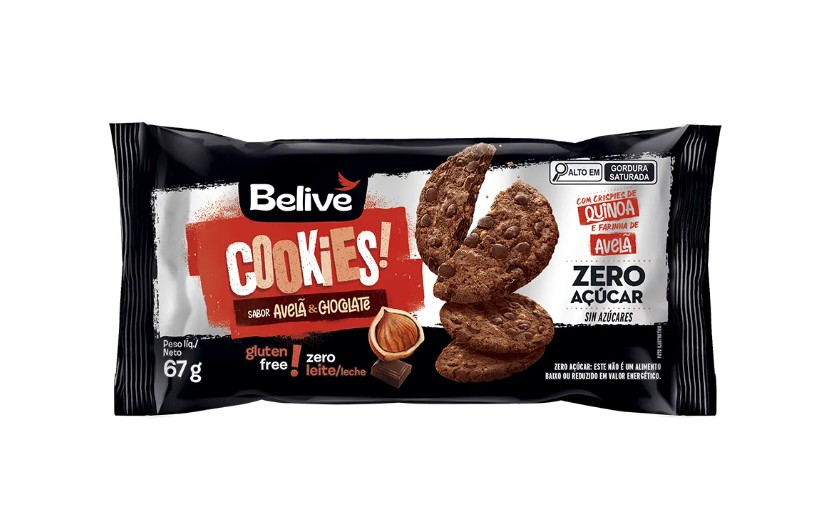 Cookies Sabor Avelã & Chocolate 67g - Zero Açúcar